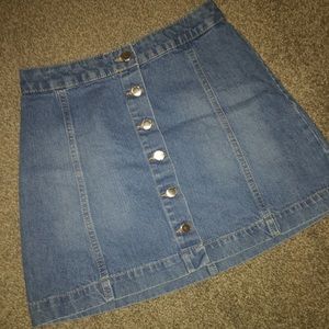 denim high waisted skirt